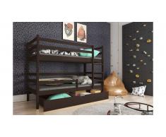 JUSTyou Nodi Lit superposé Chocolat 80x185 cm