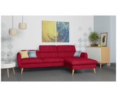 JUSTyou Nuno Canapé d'angle Rouge Velours