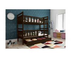 JUSTyou Tobi Lit superposé Chocolat 80x160 cm