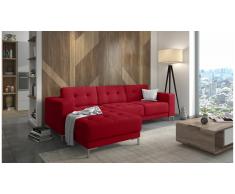 JUSTyou Tiril Canapé d'angle Rouge Velours