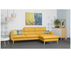 JUSTyou Nuno Canapé d'angle Jaune Velours