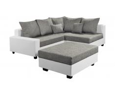 JUSTyou New Mexico Canapé d'angle Blanc Gris