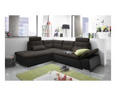 JUSTyou Missouri Canapé d'angle Noir Marron