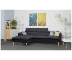 JUSTyou Nuno Canapé d'angle Gris Tissu structuré