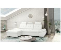 JUSTyou Carlota Canapé d'angle Blanc Cuir synthétique