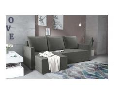JUSTyou Tanita Canape d'angle Gris Velours