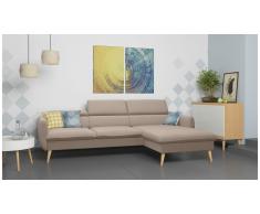 JUSTyou Nuno Canapé d'angle Marron Tissu structuré