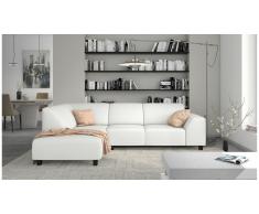 JUSTyou Einar Canapé d'angle Blanc Cuir synthétique