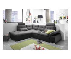 JUSTyou Missouri Canapé d'angle Noir Anthracite