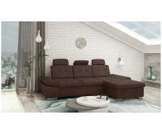 JUSTyou Carlota Canapé d'angle Marron Velours