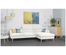 JUSTyou Nuno Canapé d'angle Blanc Velours