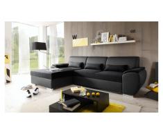 JUSTyou Alaska Canapé d'angle Noir