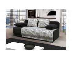 JUSTyou Roma Canapé lit sofa 90x200x95 Noir Journal