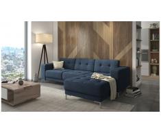 JUSTyou Tiril Canapé d'angle Bleu Tissu structuré