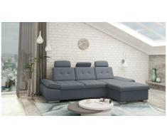 JUSTyou Carlota Canapé d'angle Gris Velours