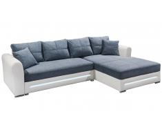 JUSTyou Hartford Canapé d'angle Blanc Anthracite