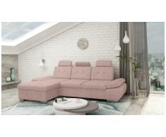 JUSTyou Carlota Canapé d'angle Rose Velours