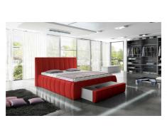 JUSTyou ROMA Lit rembourré Cuir éco 194x227x120 Rouge