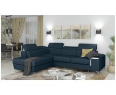 JUSTyou Caio Canapé d'angle Bleu Cuir synthétique