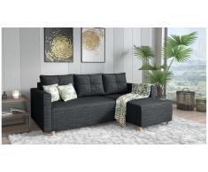 JUSTyou Livenza Canapé d'angle Gris Tissu structure