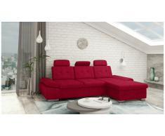 JUSTyou Carlota Canapé d'angle Rouge Velours