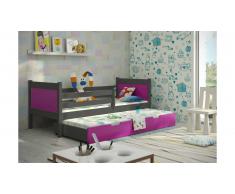JUSTyou LEON Lit gigogne enfant Graphite Violet