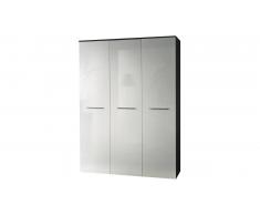 JUSTyou BOG Armoire Penderie 190x135x55 Wengé Blanc
