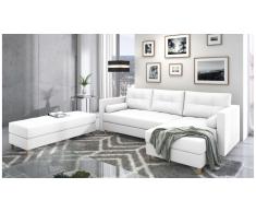 JUSTyou Kaito Canape d'angle Blanc Cuir synthetique