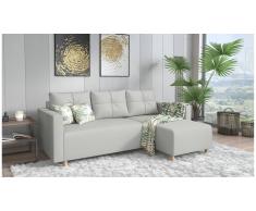 JUSTyou Livenza Canapé d'angle Gris Cuir synthetique