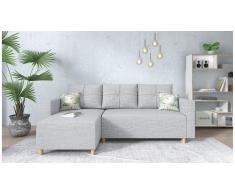 JUSTyou Lamone Canapé d'angle Gris Tissu structure