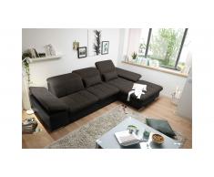 JUSTyou Maryland Canapé d'angle Noir Anthracite