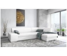 JUSTyou Panaro Canapé d'angle Blanc Cuir synthetique