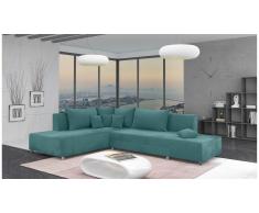 JUSTyou Livia Canapé d'angle Turquoise Velours