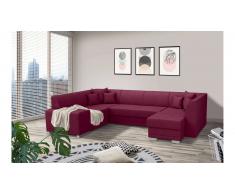 JUSTyou Alorie Canapé Velours Bordeaux