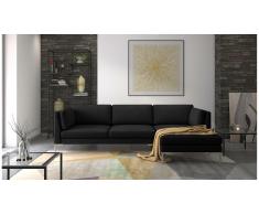 JUSTyou Siri Canapé d'angle Noir Tissu structuré