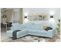 JUSTyou Caio Canapé d'angle Bleu Velours