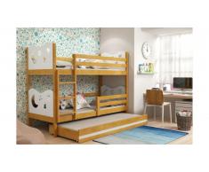 JUSTyou Ola+lit supplémentaire Lit Aulne Blanc