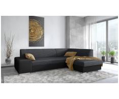 JUSTyou Panaro Canapé d'angle Gris Cuir synthetique