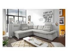 JUSTyou Louisiana Canapé d'angle Argent