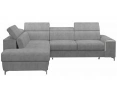 JUSTyou Caio Canapé d'angle Noir Velours