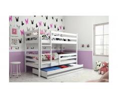 JUSTyou Kera Lit superposé Blanc Anthracite