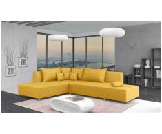 JUSTyou Livia Canapé d'angle Jaune Velours