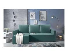 JUSTyou Kaori Canape d'angle Turquoise Velours