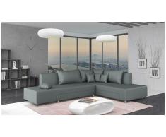 JUSTyou Livia Canapé d'angle Gris Cuir synthétique