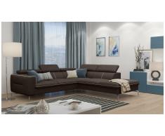 JUSTyou Diogo Canapé d'angle Marron Velours