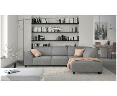 JUSTyou Einar Canapé d'angle Gris Tissu structuré