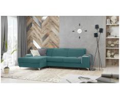 JUSTyou Lino Canapé d'angle Turquoise Velours