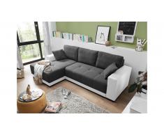 JUSTyou Alabama Canapé d'angle Blanc Anthracite