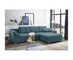 JUSTyou Maine Canapé d'angle Bleu