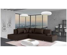 JUSTyou Livia Canapé d'angle Marron Tissu structuré